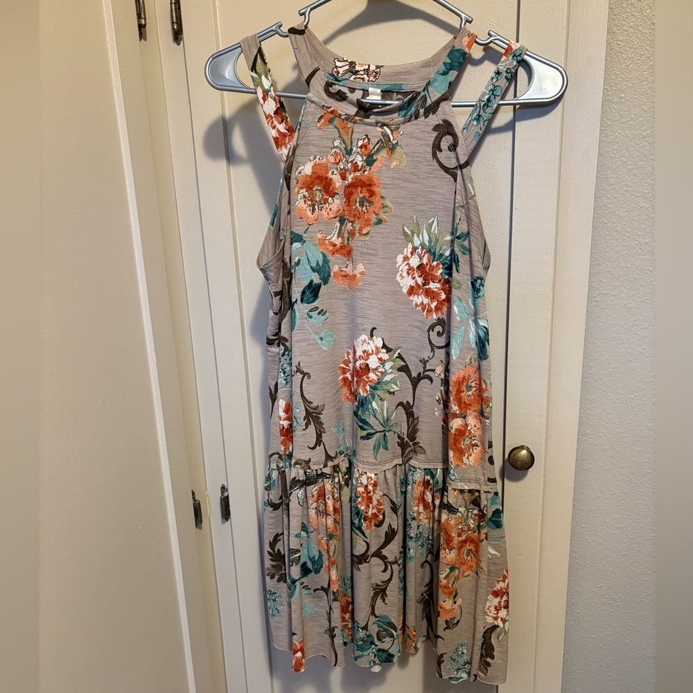 Wishlist Floral Halter Ruffle Dress